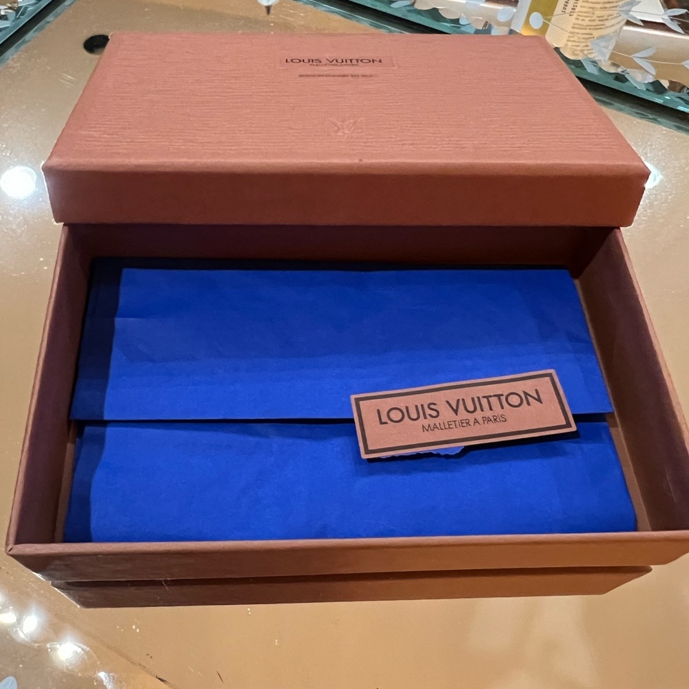 ***SOLD*** Louis Vuitton Authentic Textured Brown Box with Blue Tissue